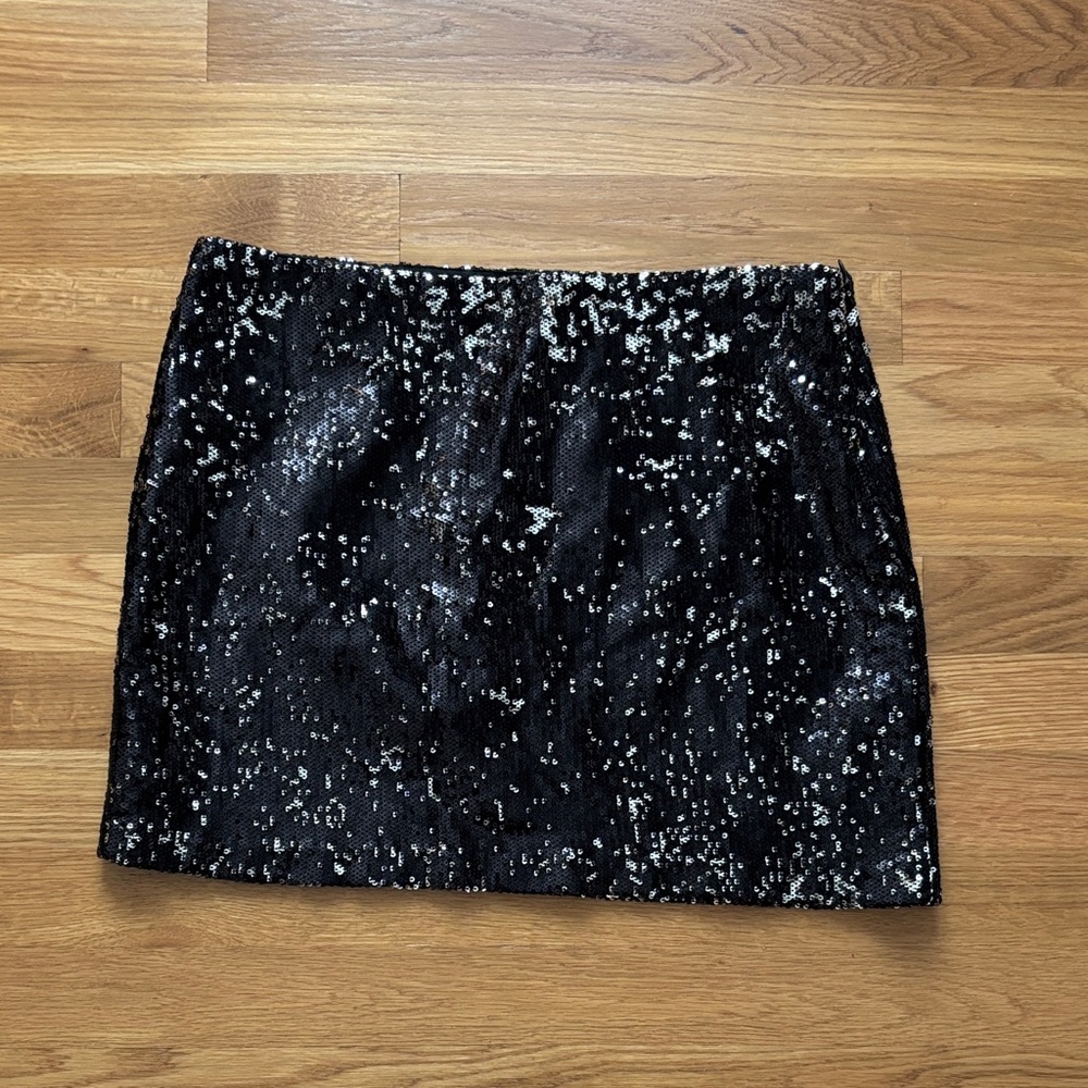 Black and Silver Sequin Skirt